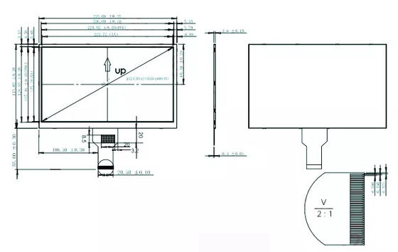 40 Pin 10,1 ιντσών LCD οθόνη TFT LCD οθόνη 1204×600 LVDS Διασύνδεση Wide View