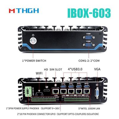Βιομηχανικός μίνι υπολογιστής IBOX-603 Plus με επεξεργαστή Intel Core I5 6200U