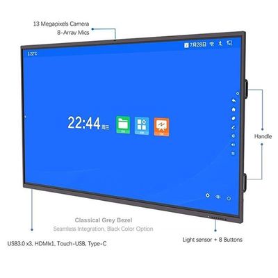 4K 65 ιντσών 16:9 Διαδραστικό LCD Whiteboard υπέρυθρο / χωρητικό άγγιγμα για έξυπνη εκπαίδευση
