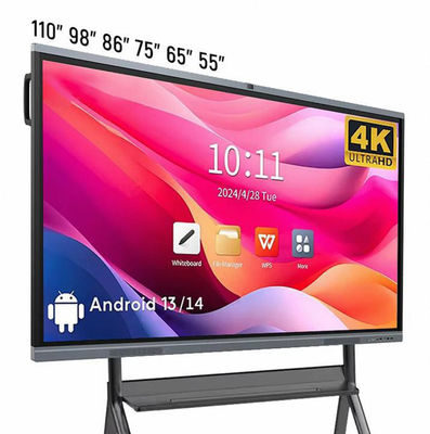 Διαδραστικό Whiteboard 4K HD School Android13 8 128G Win10 Δύο σύστημα οθόνη αφής