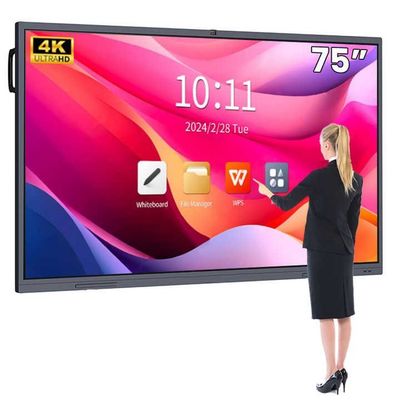 Διαδραστικό Whiteboard 4K HD School Android13 8 128G Win10 Δύο σύστημα οθόνη αφής